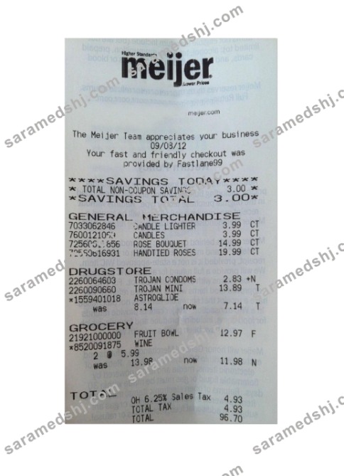 MEIJER payment check